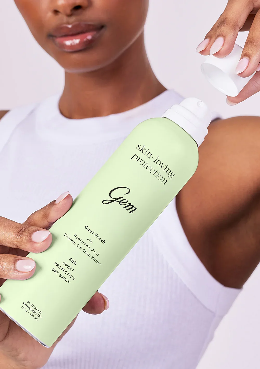 GEM skin-loving deodorant — applied, lifestyle