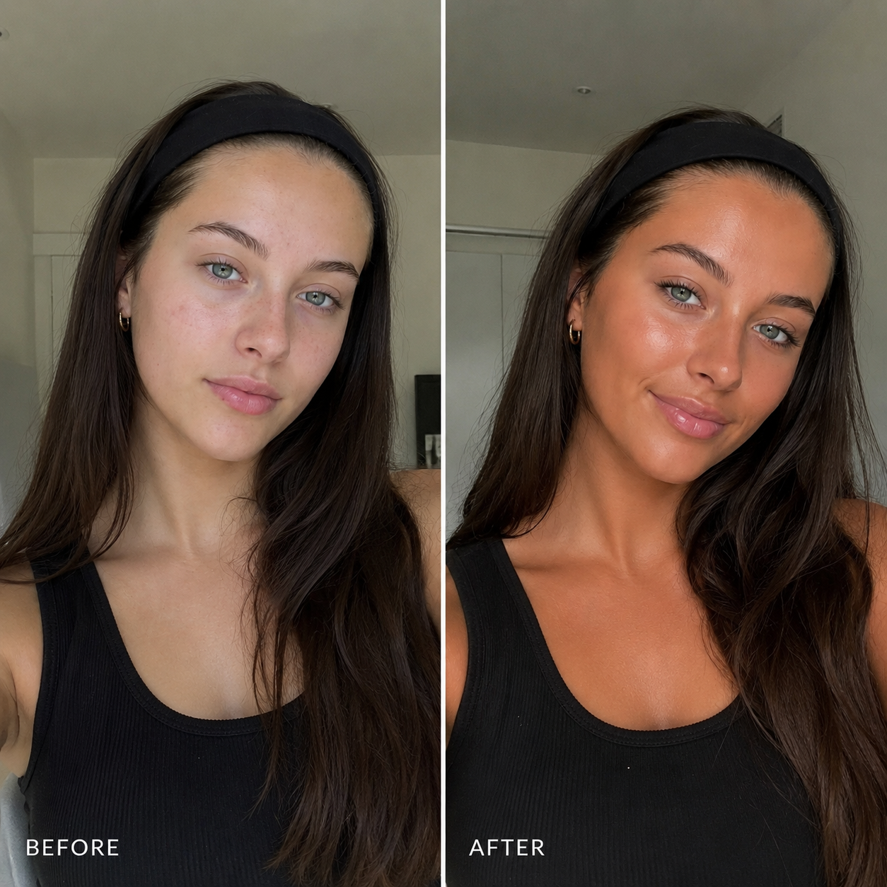 Before and after — Australian Glow on body