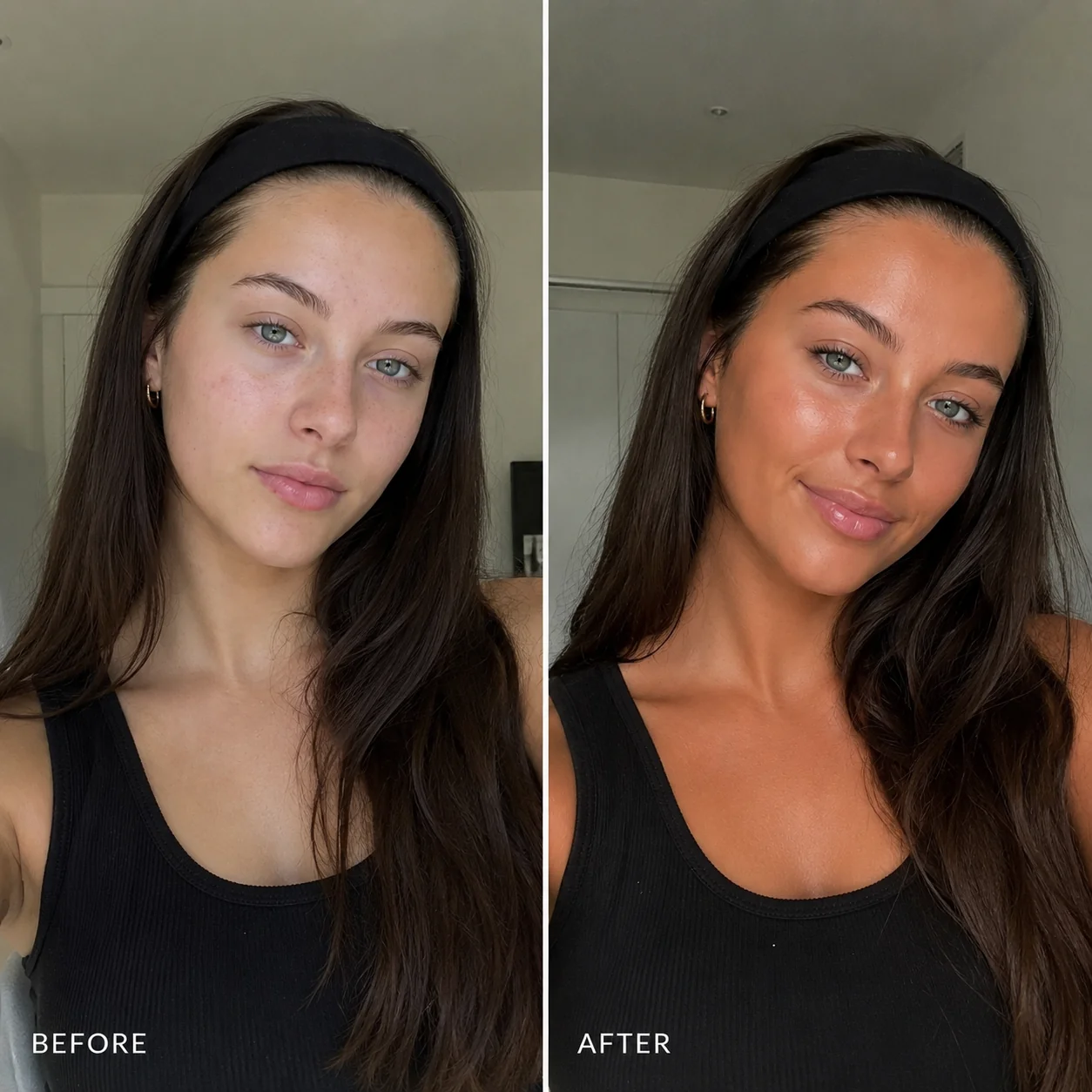 Before and after — Australian Glow on body