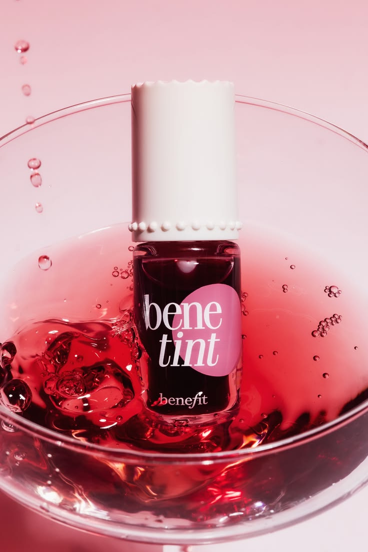 Benefit Benetint in champagne coupe editorial