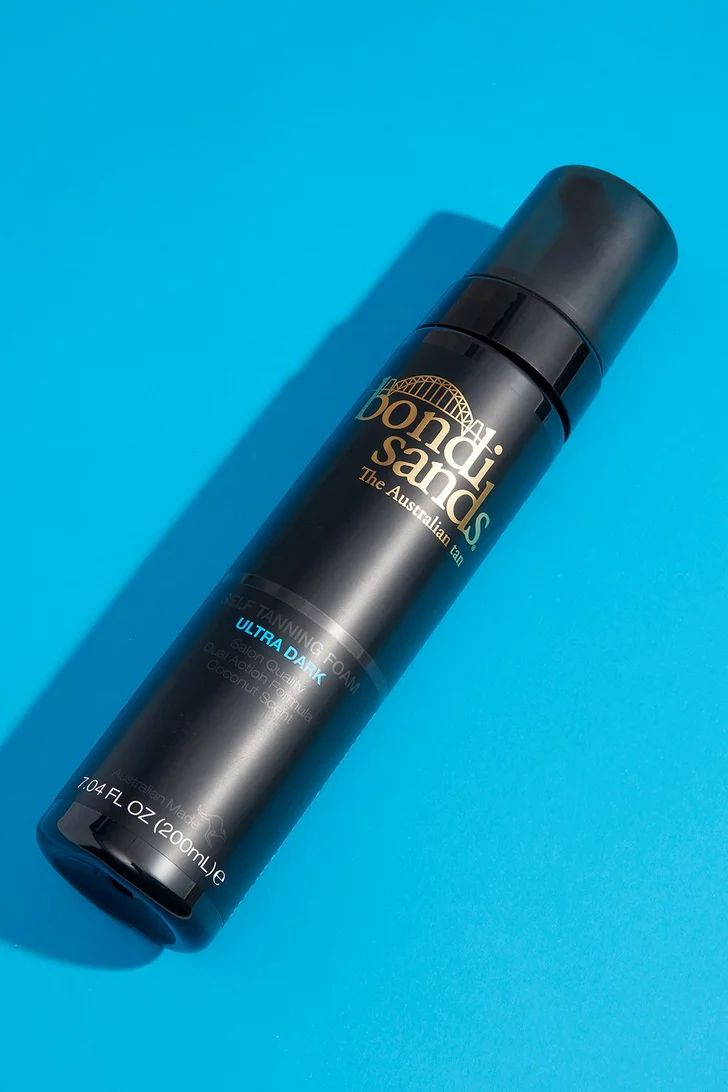 Bondi Sands Ultra Dark Self Tanning Foam on blue