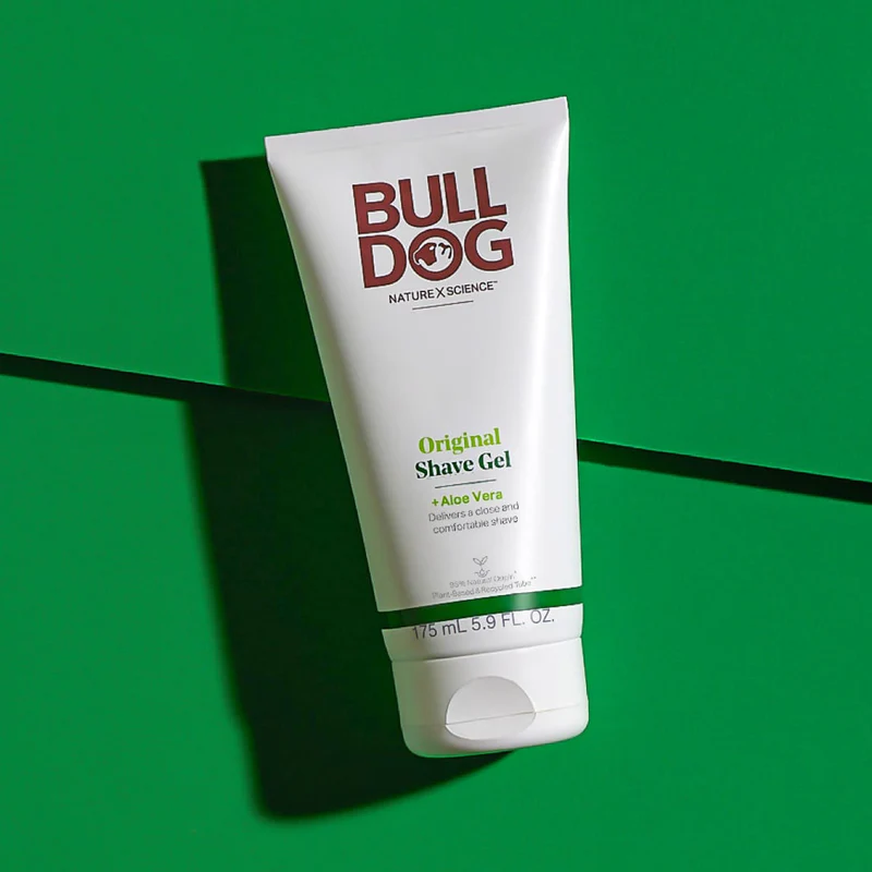 Bulldog Original Shave Gel on emerald green