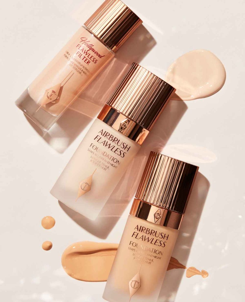 Charlotte Tilbury Hollywood Flawless Filter with Airbrush Flawless Foundation trio