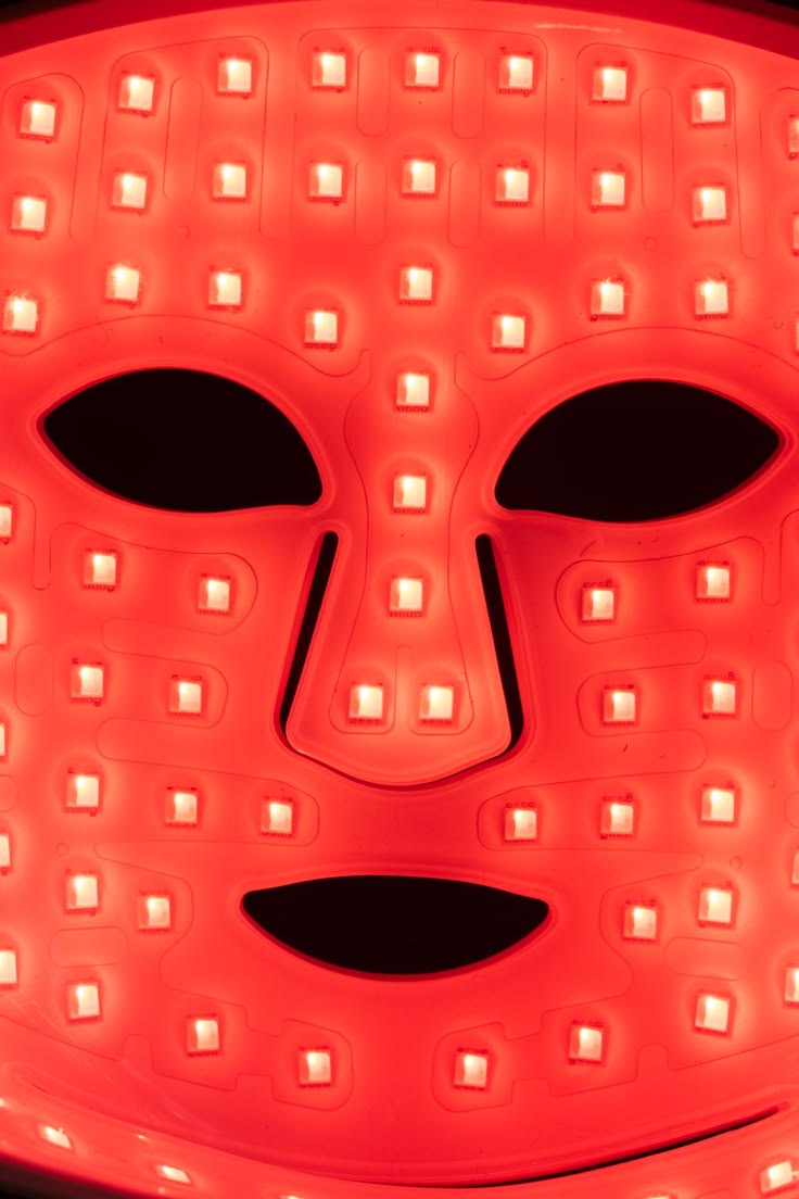 CurrentBody Skin LED Mask interior — the LED grid pattern of red and near-infrared lights