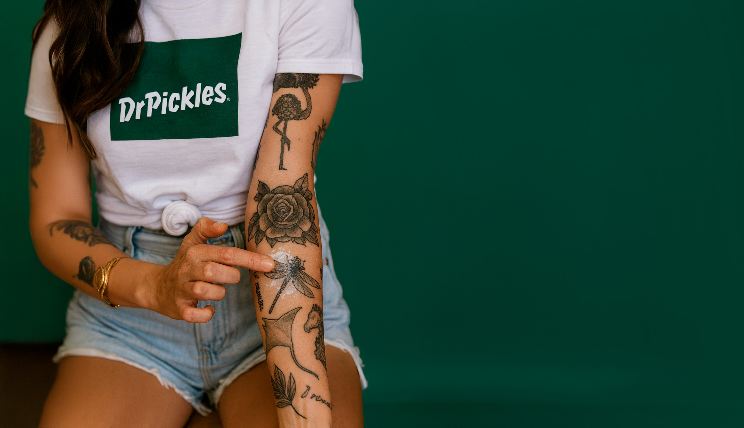Dr Pickles applied to fresh tattoo sleeve
