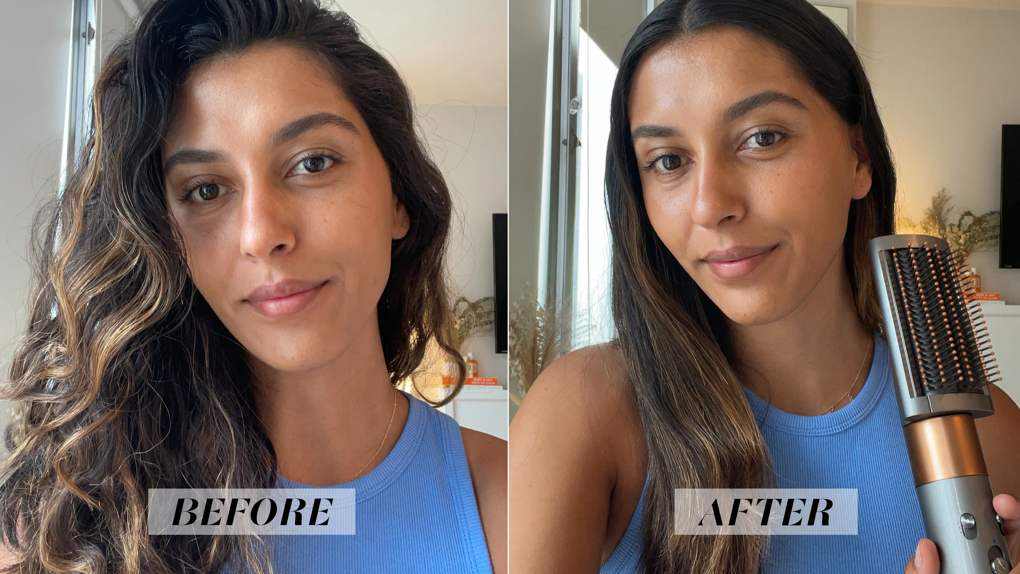 Glow editorial test · Airwrap multi-styler · before / after