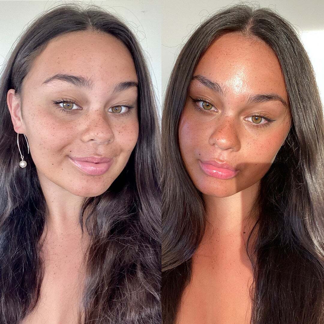 Eco Tan lifestyle moment — organic self-tan in editorial low light
