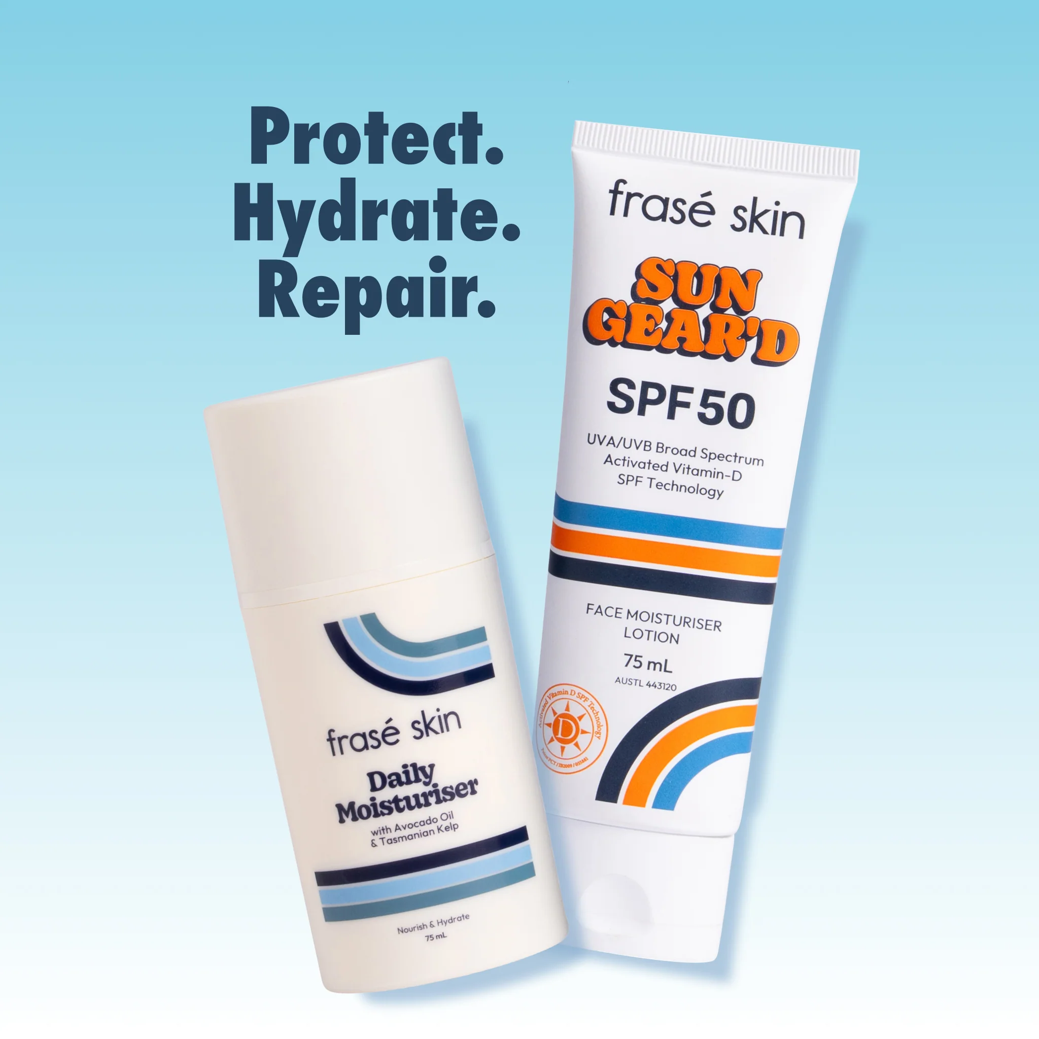 Frasé Skin Daily Moisturiser and Sun Gear'd SPF 50
