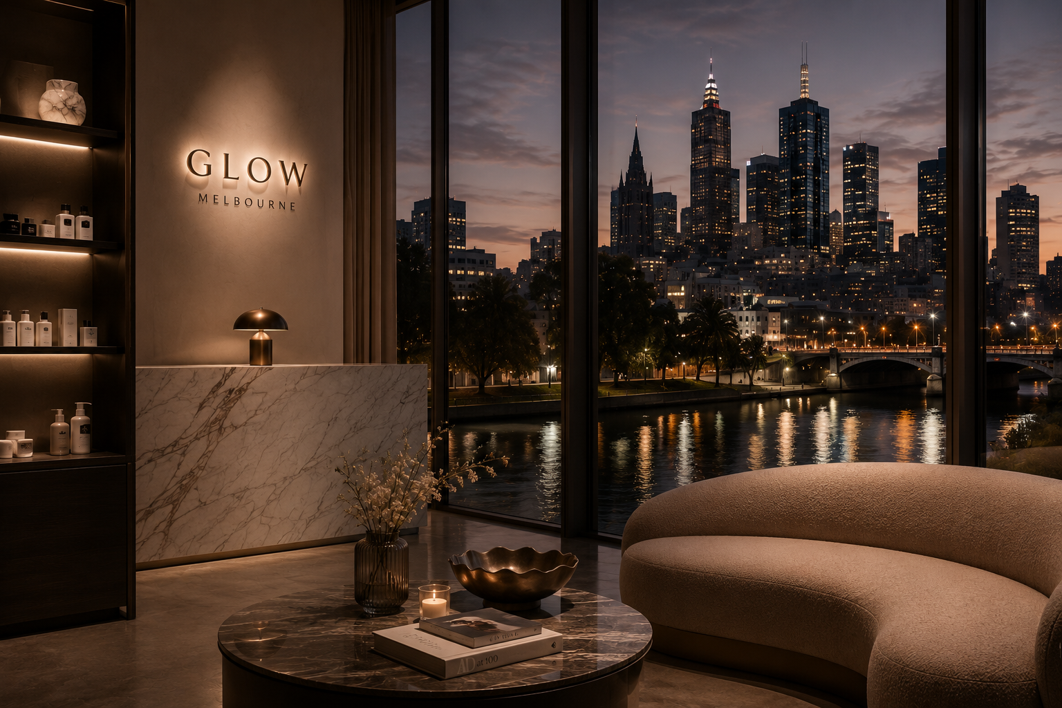 Melbourne skyline at night