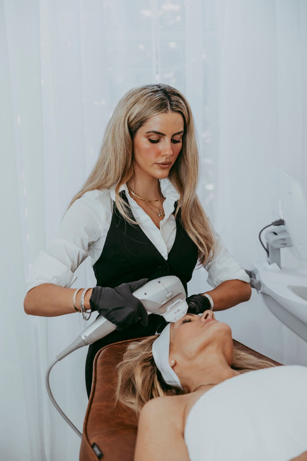 Lip filler consultation — close-up assessment