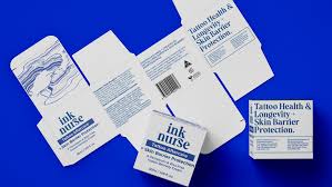 Ink Nurse Aftercare Cream packaging flatlay — tube, box and seal