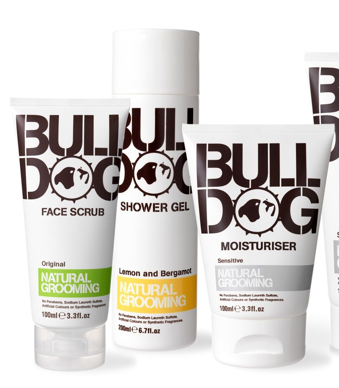 Bulldog Original Moisturiser tube on neutral background