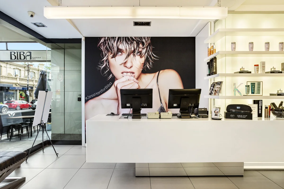 Biba Salons — arched mirror interior