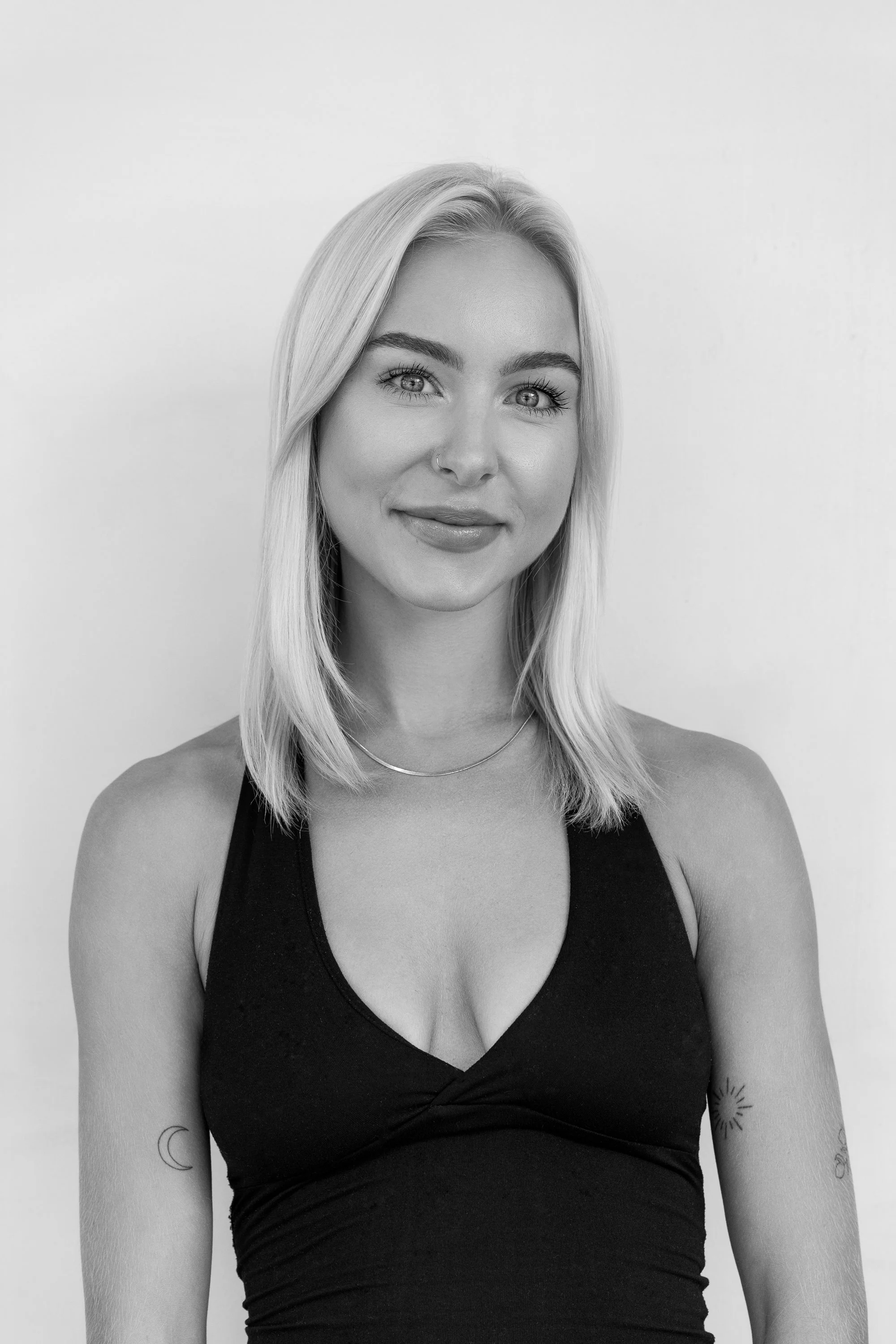 Paloma campaign — black and white editorial portrait