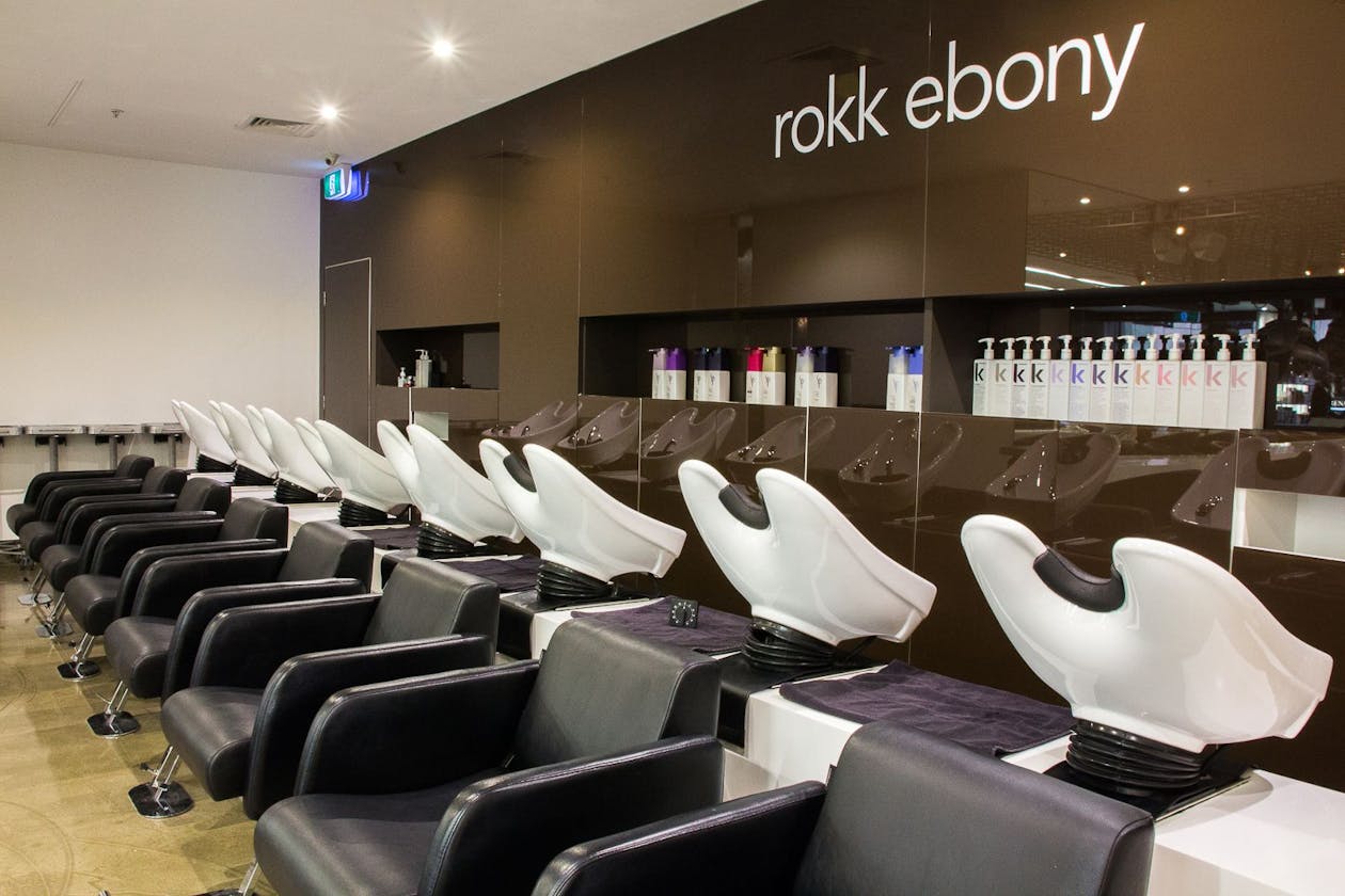 Rokk Ebony wash station with wordmark