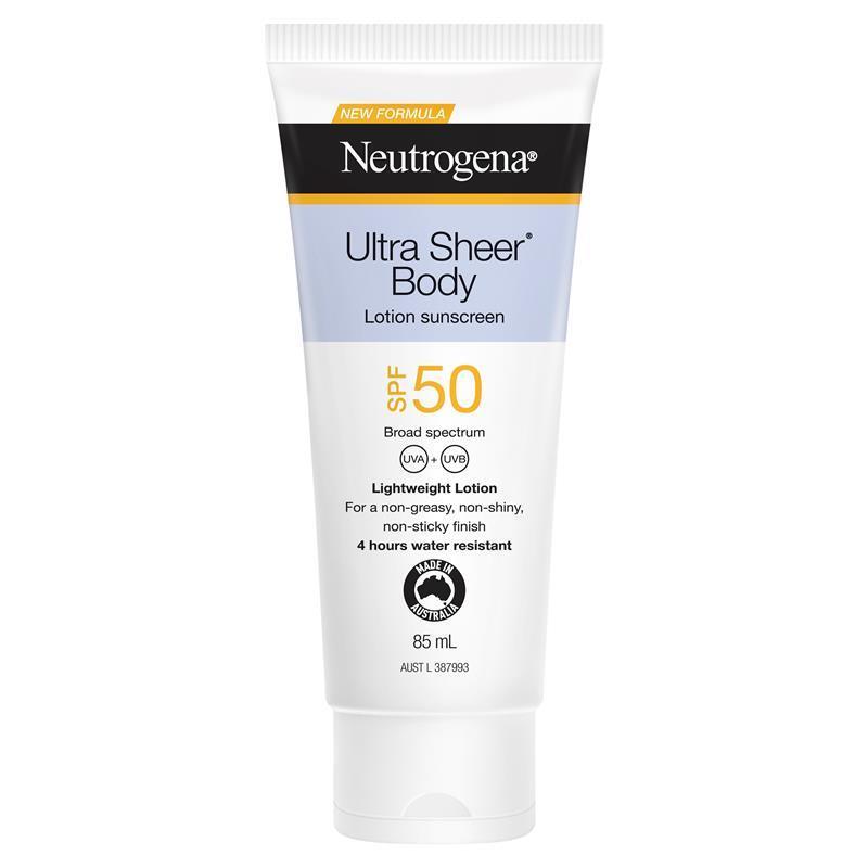Neutrogena Ultra Sheer Body Lotion SPF 50 tube