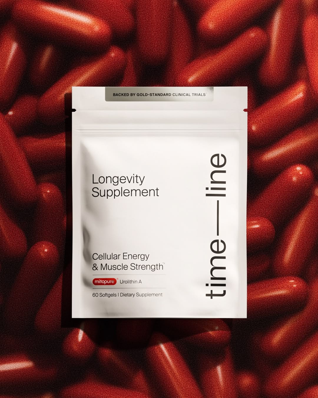 Supplements editorial — Longevity supplement flatlay