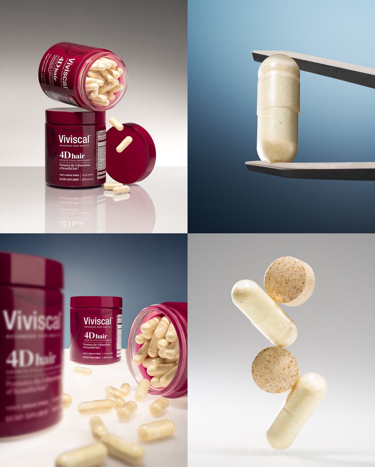 Supplements editorial — hair vitamin range still life
