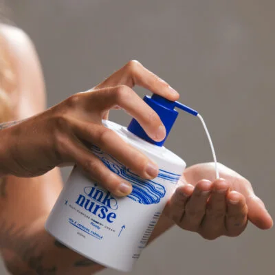 Pumping Ink Nurse Remedy Cream from the 500ml bottle